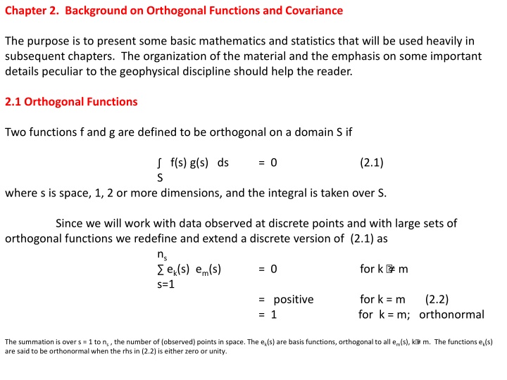 chapter 2 background on orthogonal functions