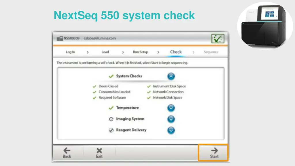 nextseq 550 system check