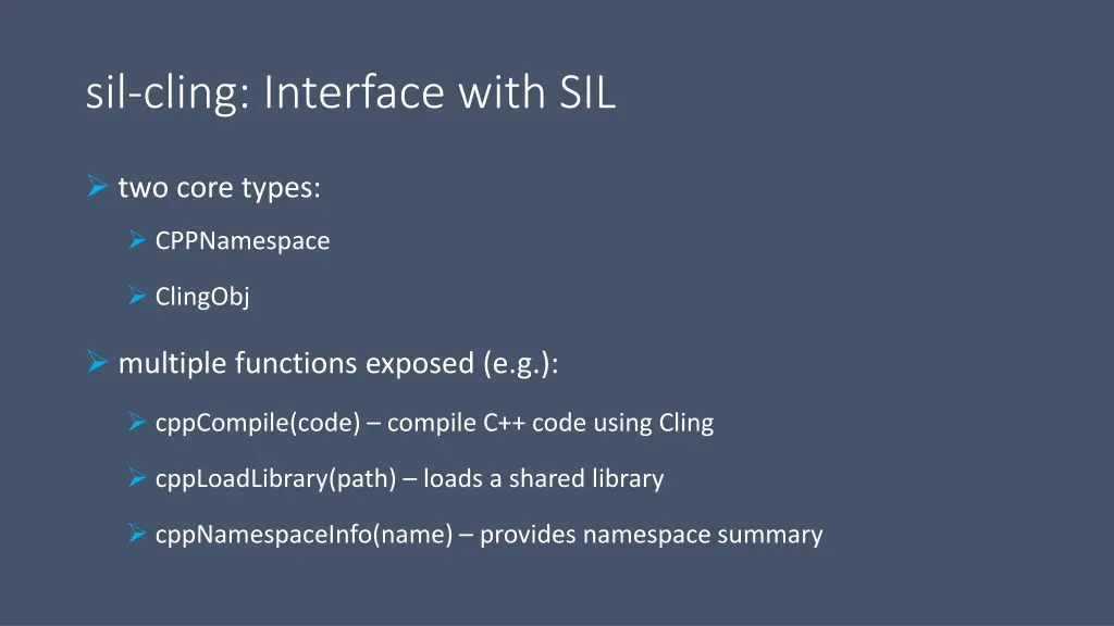 sil cling interface with sil