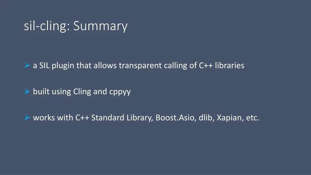 sil cling summary