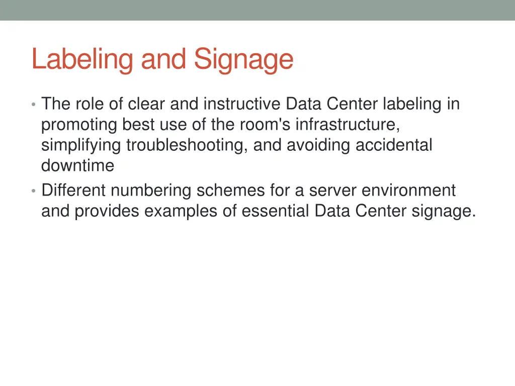 labeling and signage