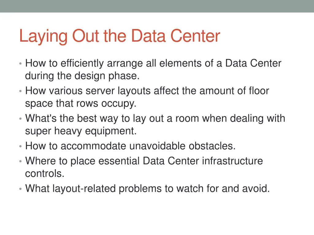laying out the data center