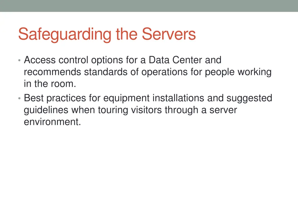 safeguarding the servers