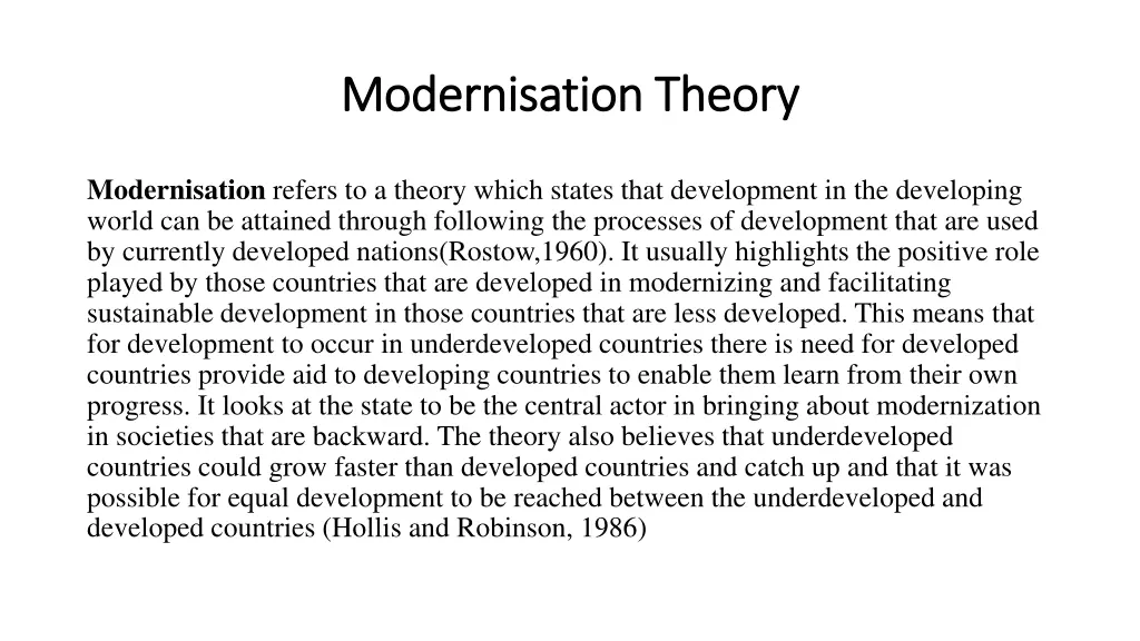 modernisation theory modernisation theory