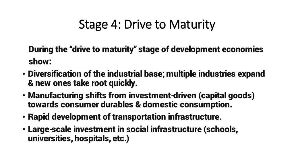 stage 4 drive to maturity stage 4 drive