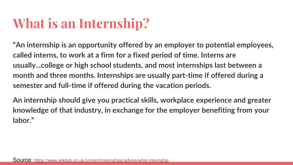 what is an internship