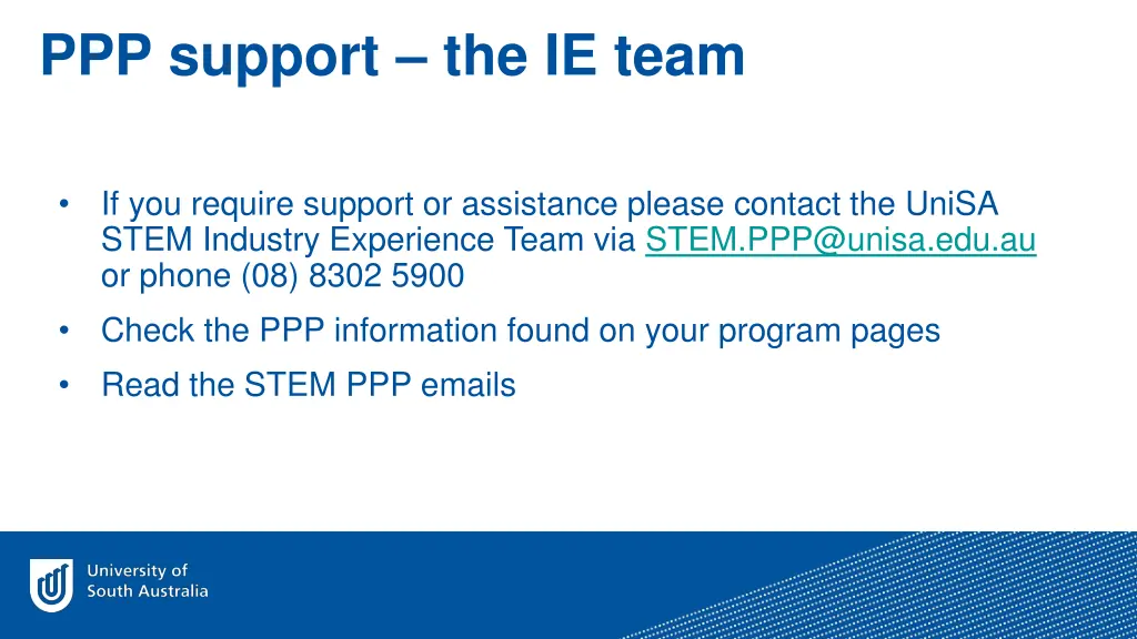 ppp support the ie team