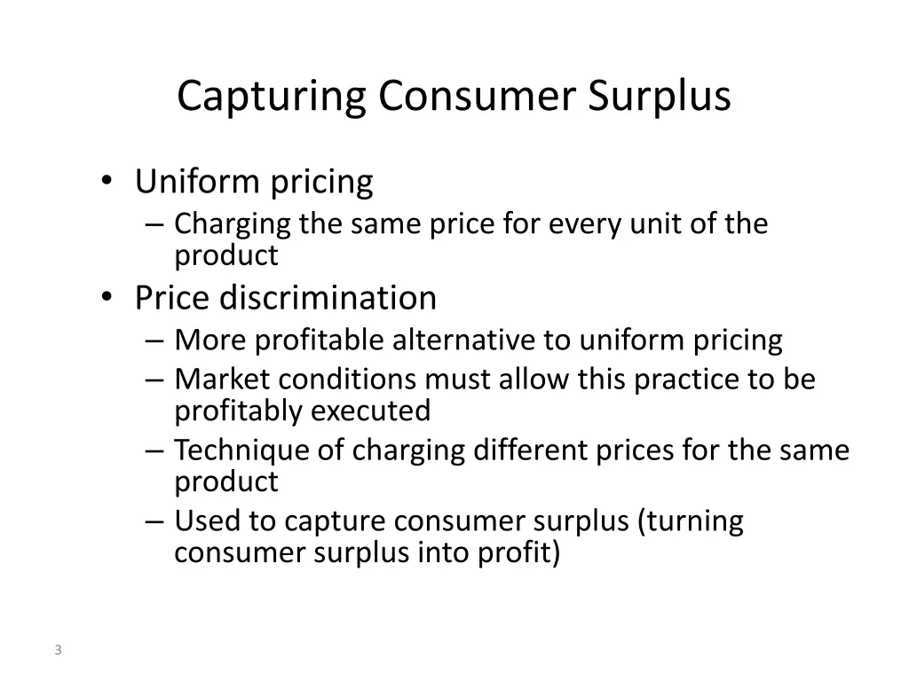 capturing consumer surplus