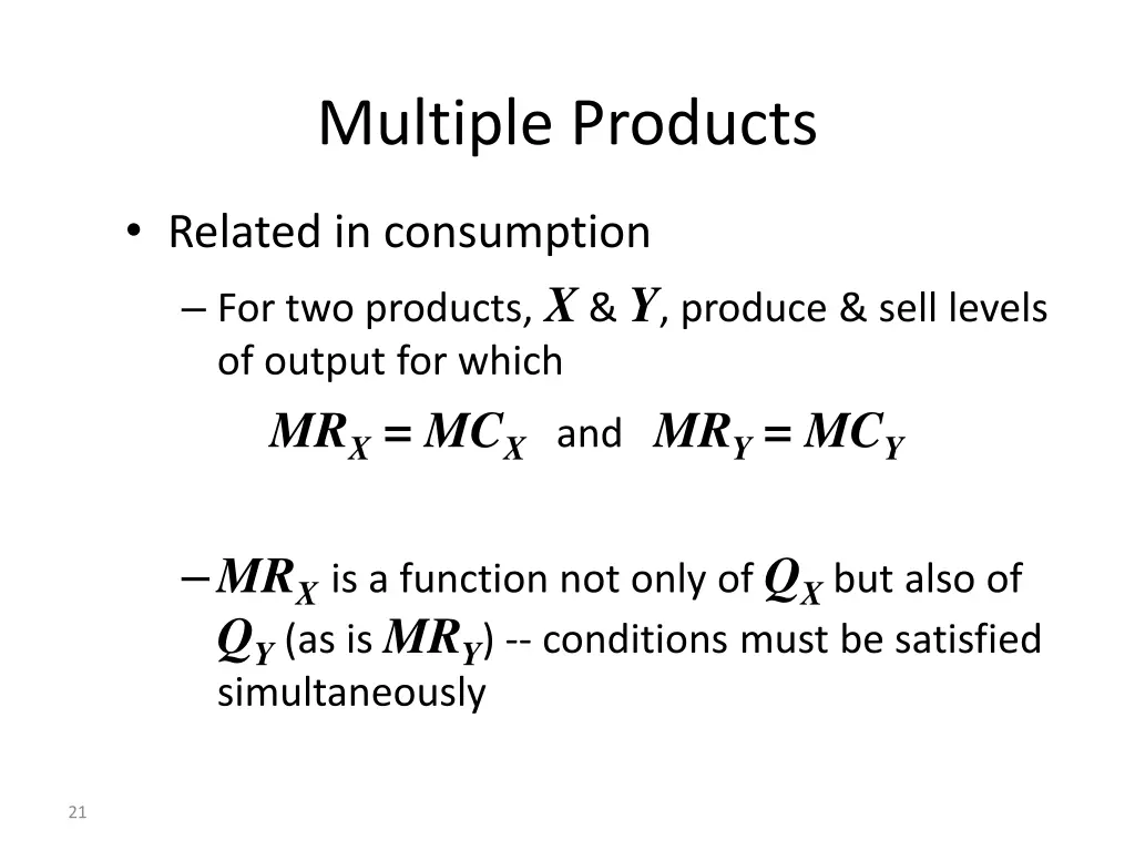 multiple products