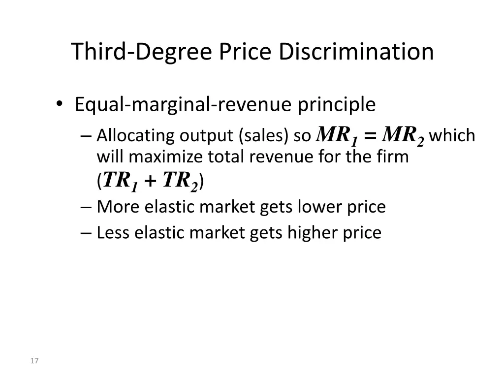 third degree price discrimination 1