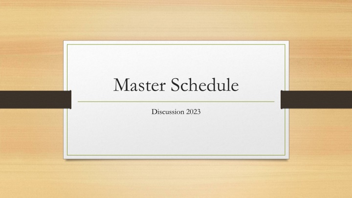 master schedule