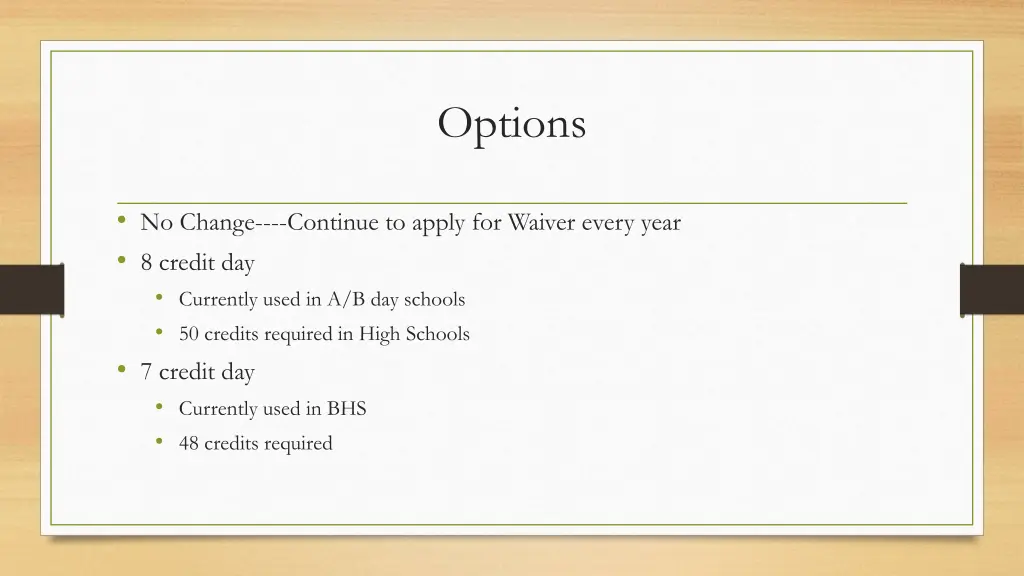 options