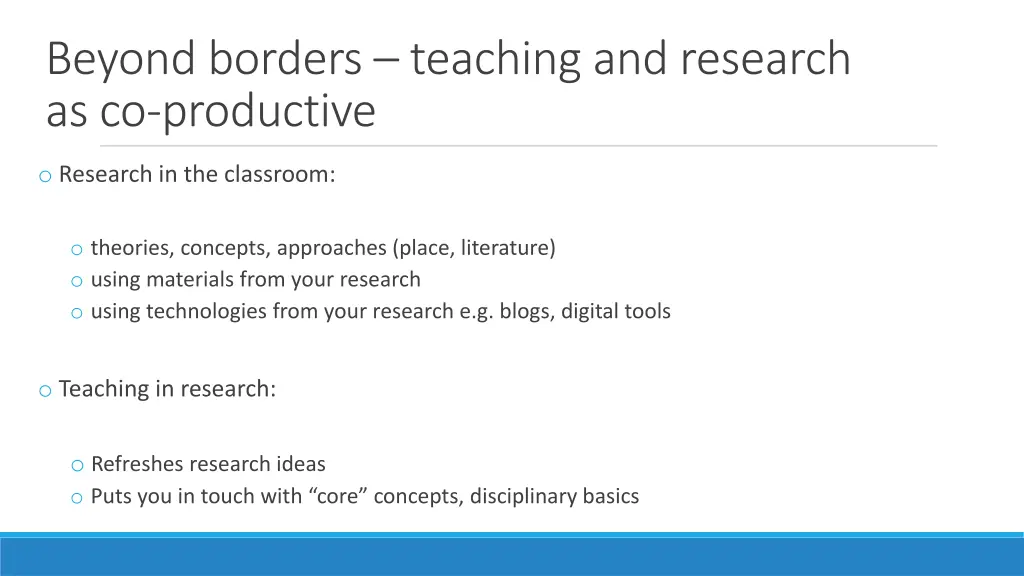beyond borders teaching and research