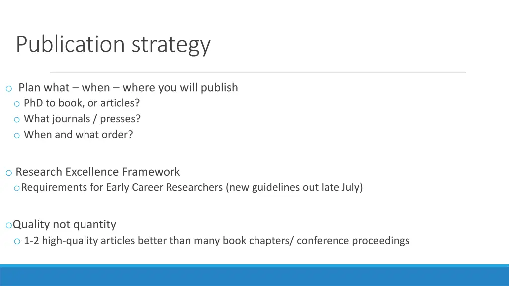 publication strategy