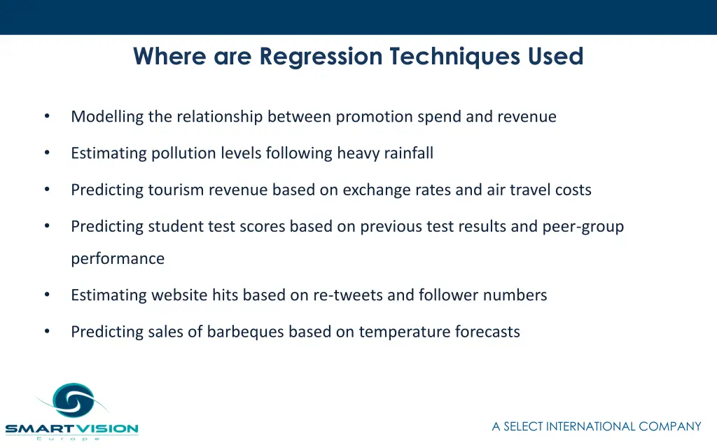 where are regression techniques used