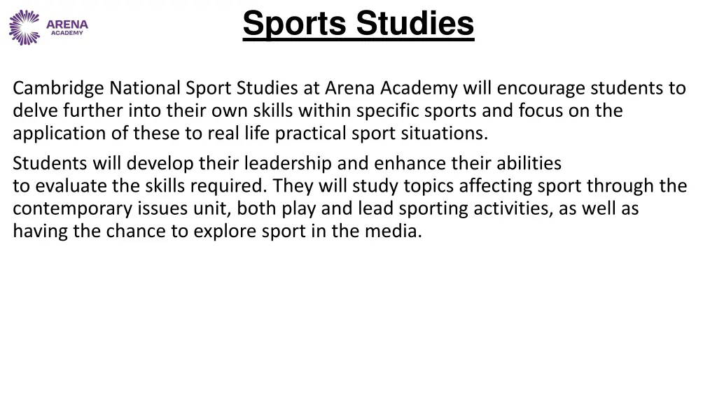 sports studies
