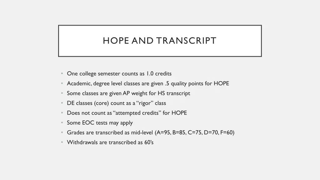 hope and transcript