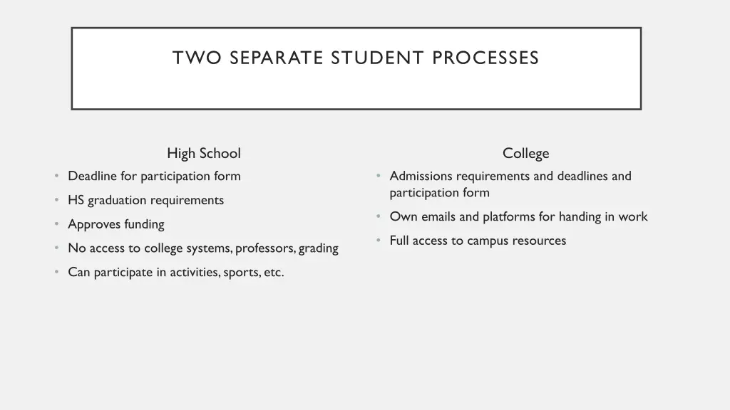 two separate student processes
