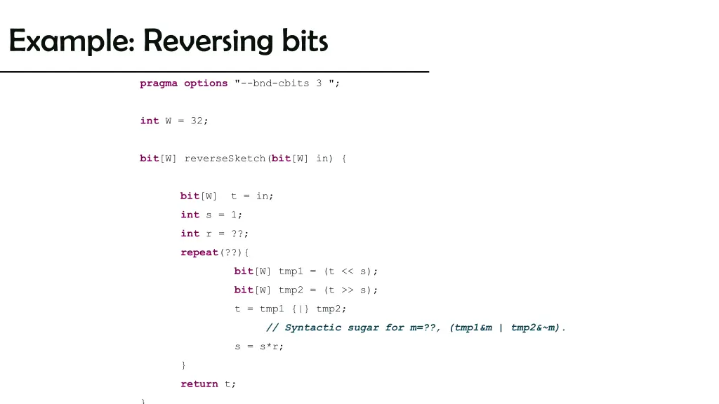 example reversing bits