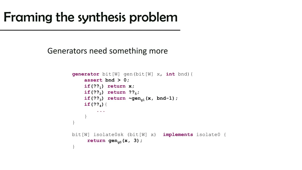 framing the synthesis problem 2