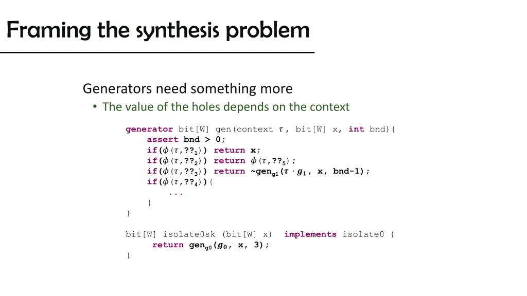 framing the synthesis problem 4