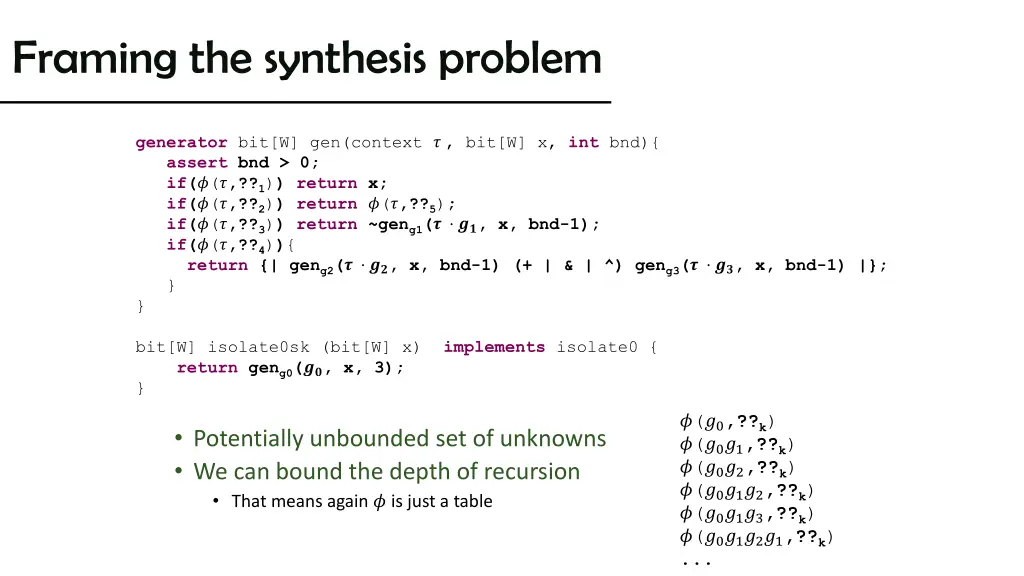 framing the synthesis problem 5