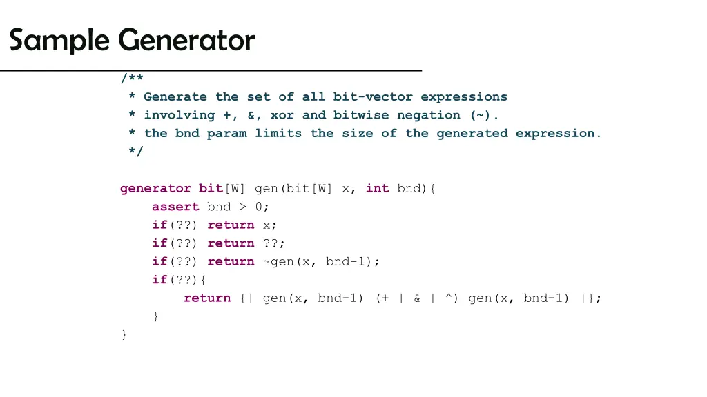sample generator