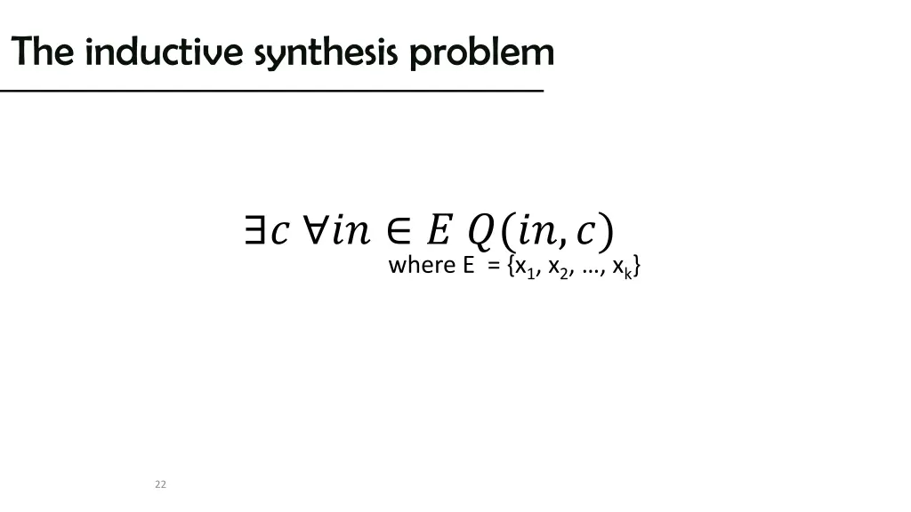 the inductive synthesis problem