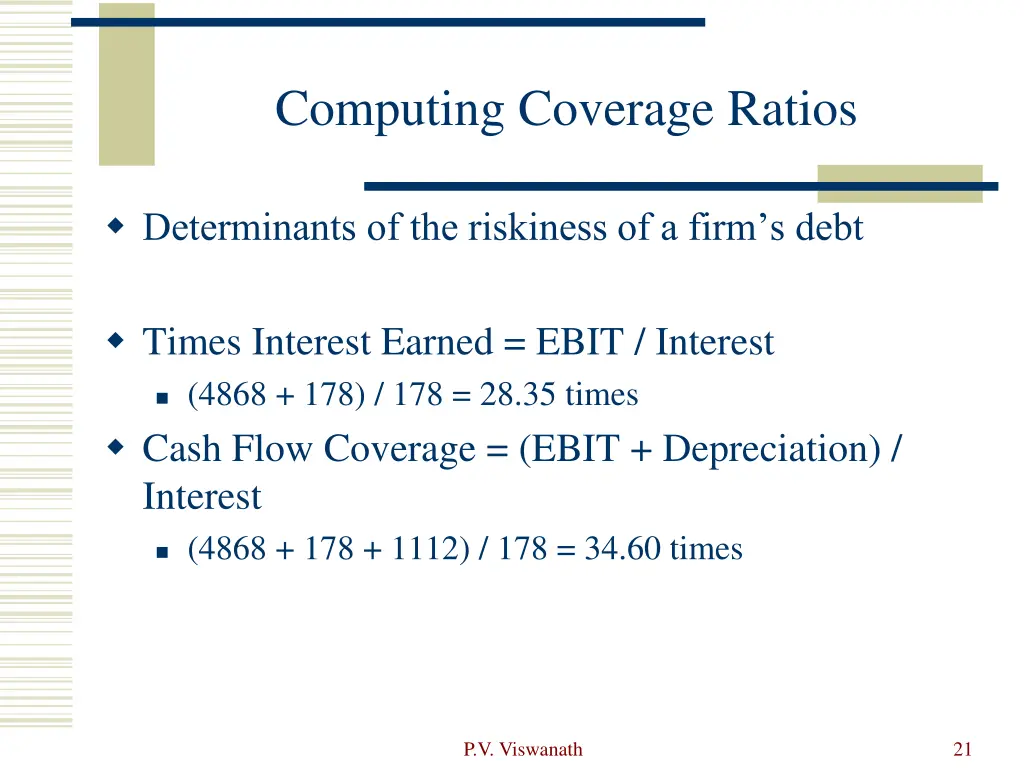 computing coverage ratios