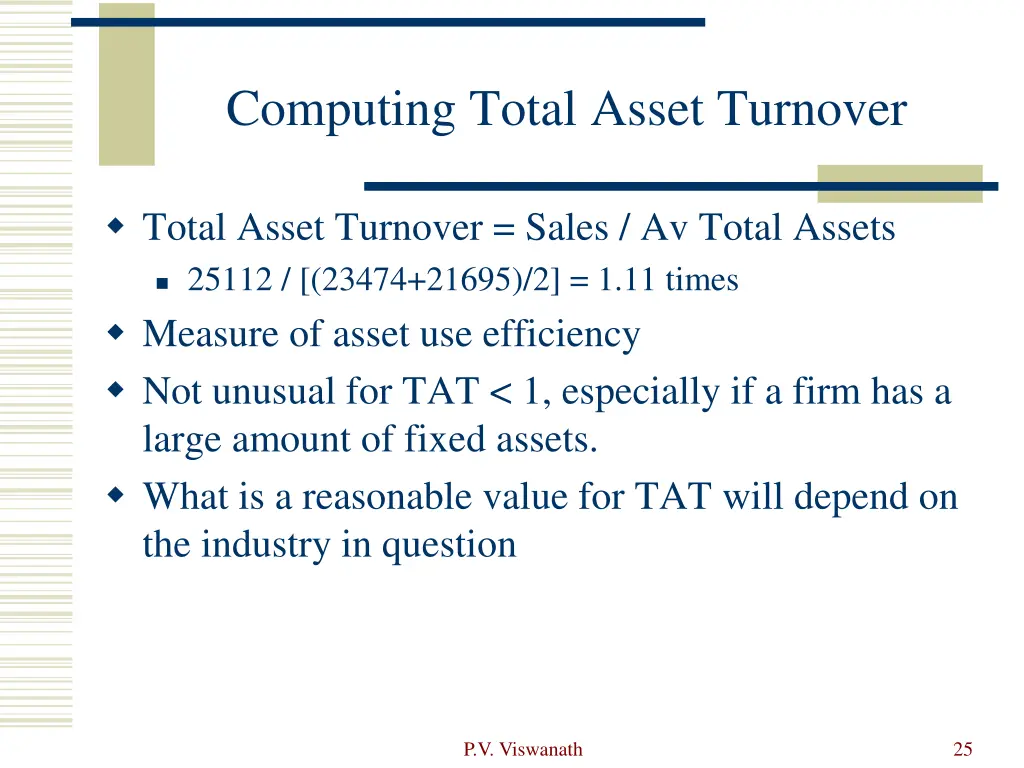computing total asset turnover
