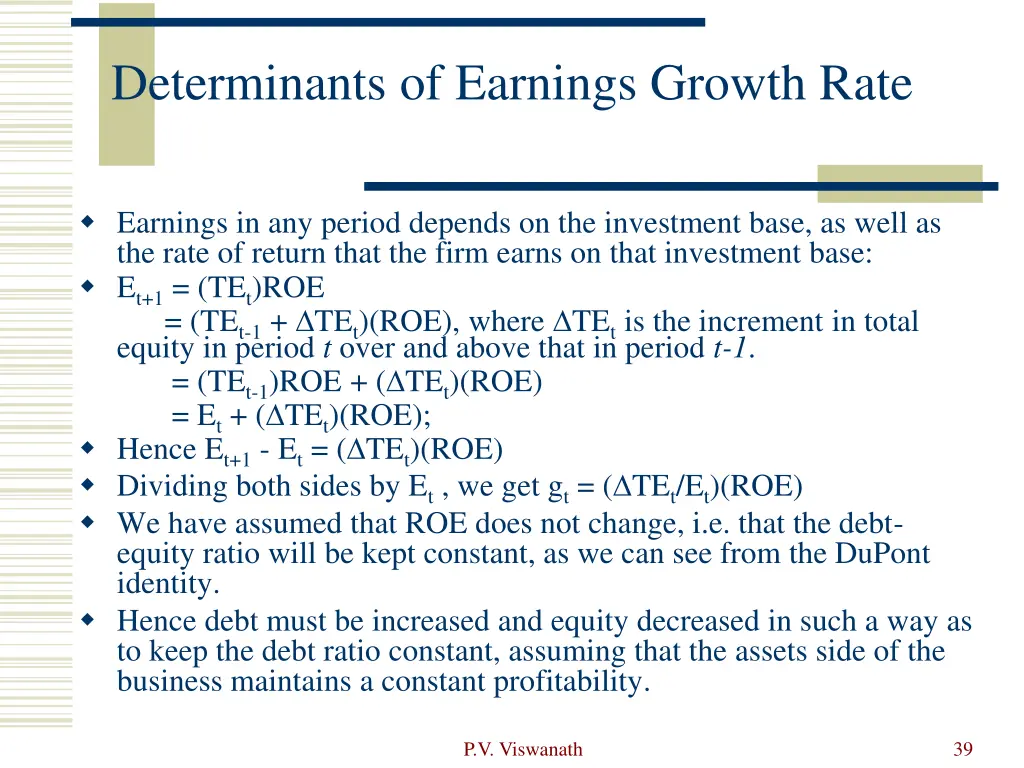 determinants of earnings growth rate
