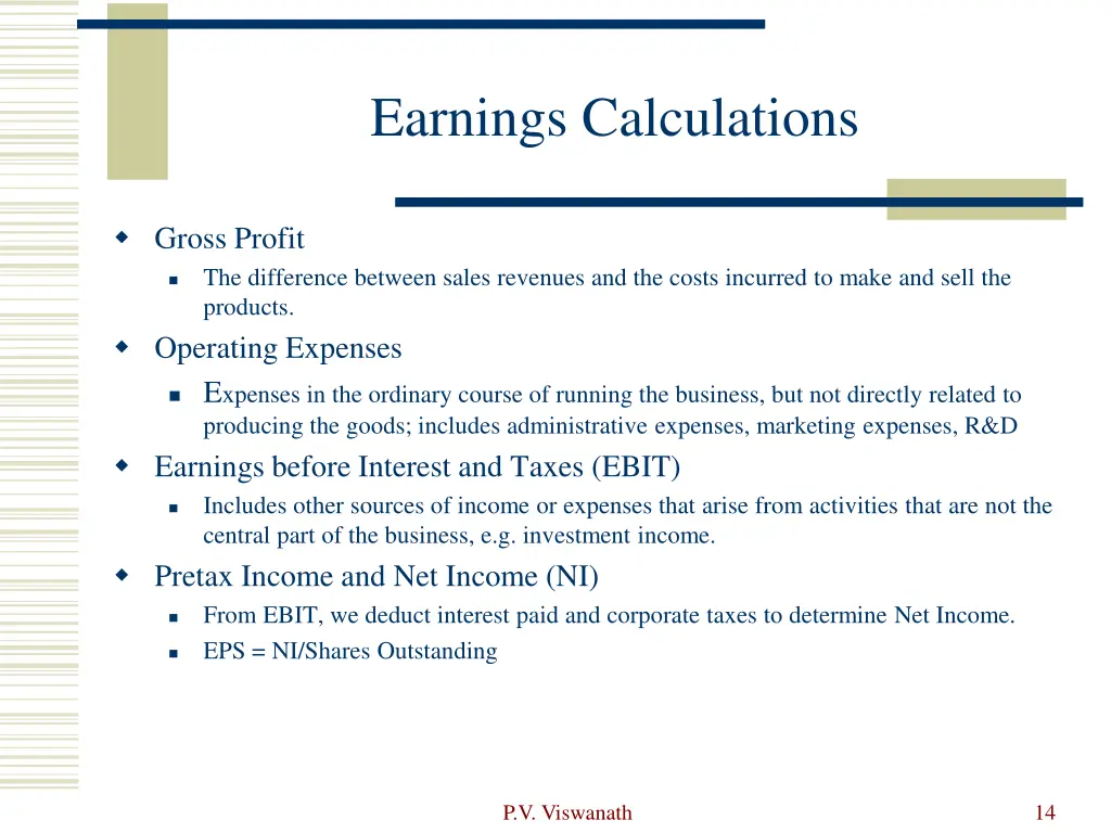 earnings calculations