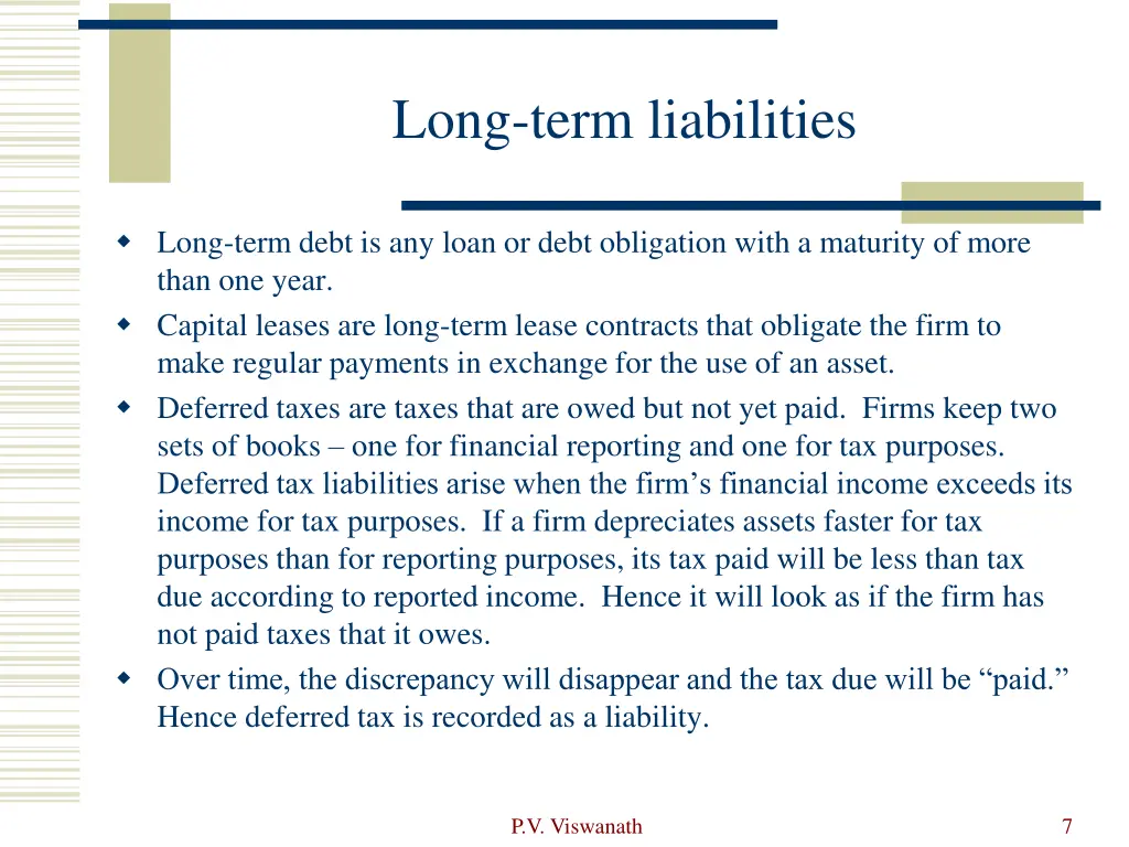 long term liabilities