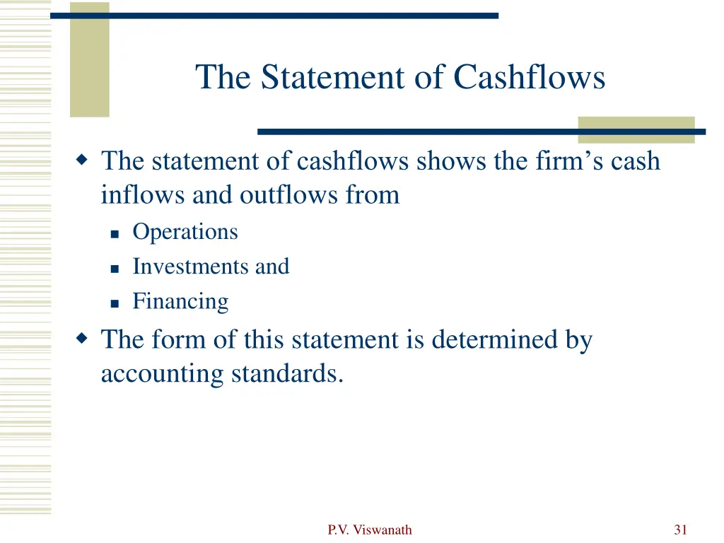 the statement of cashflows