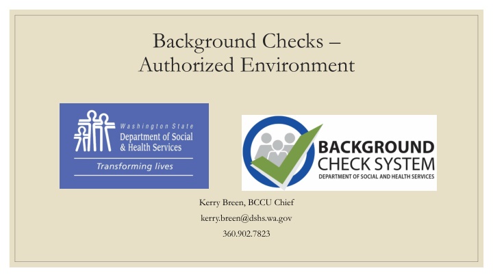 background checks authorized environment