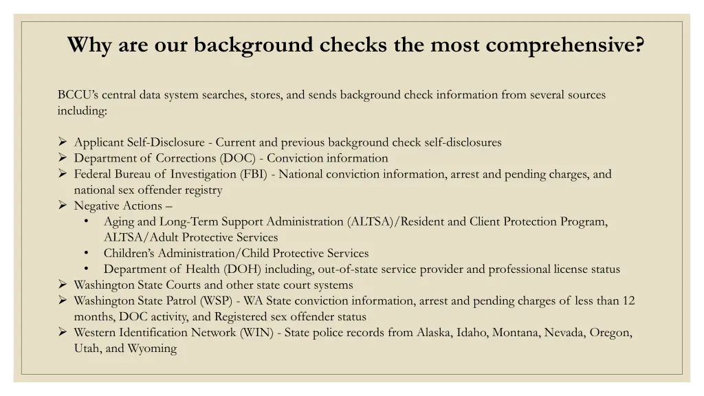 why are our background checks the most