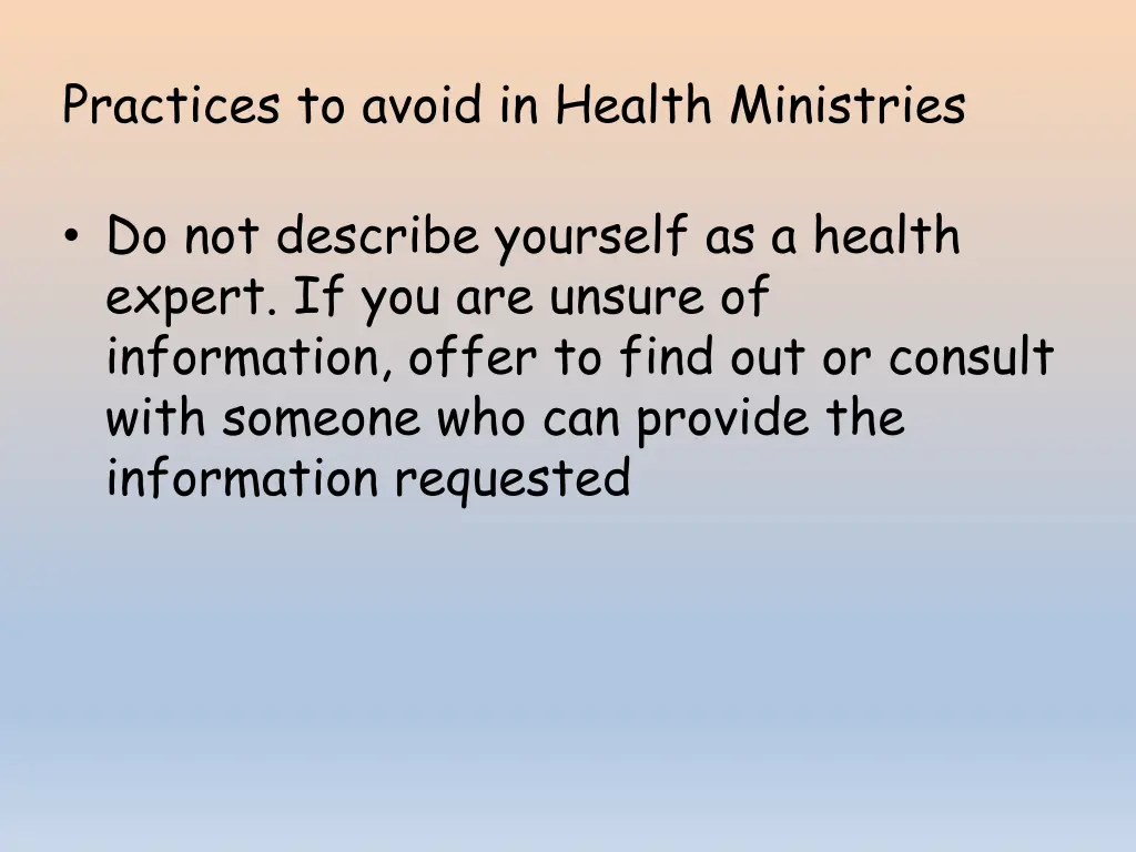 practices to avoid in health ministries 1