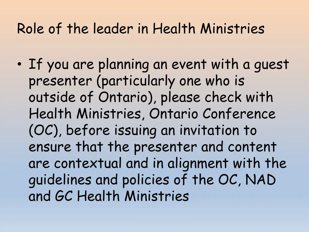 role of the leader in health ministries 10