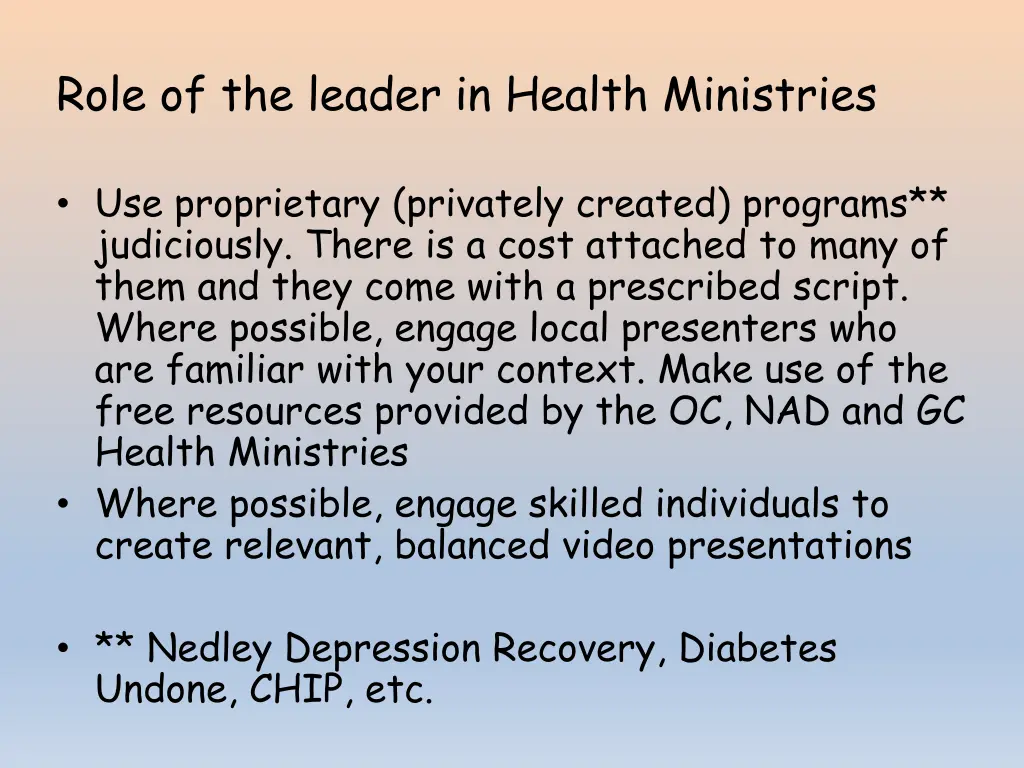 role of the leader in health ministries 11