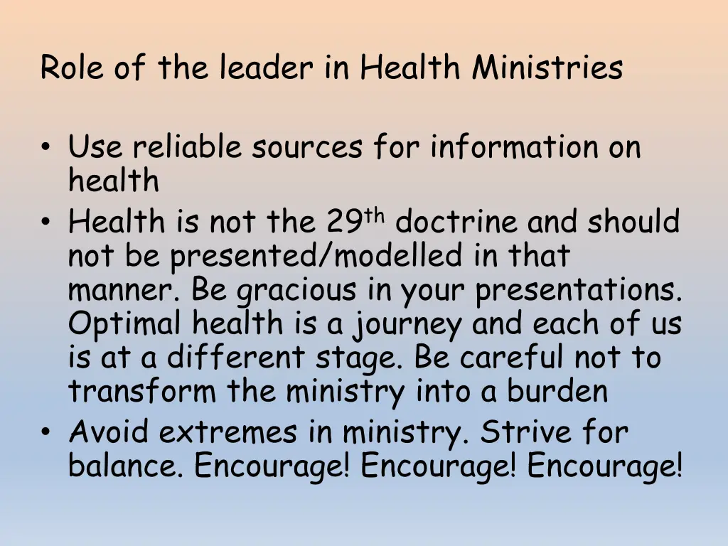 role of the leader in health ministries 3