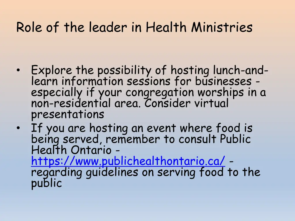 role of the leader in health ministries 4