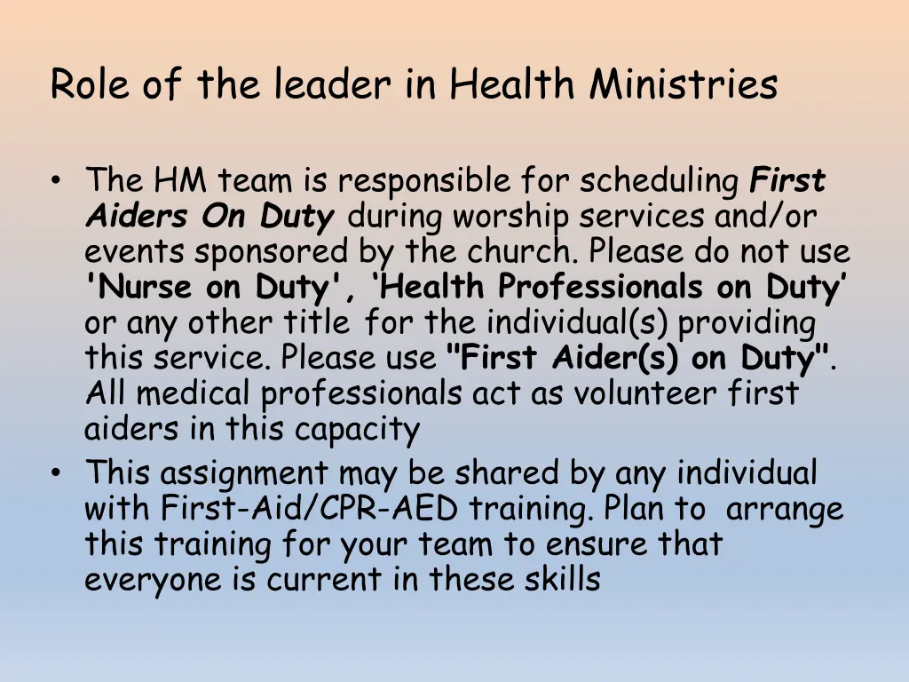 role of the leader in health ministries 8