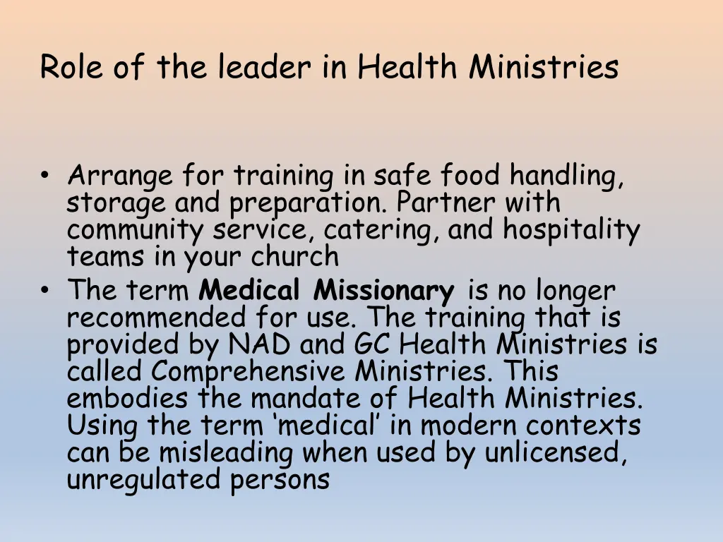 role of the leader in health ministries 9