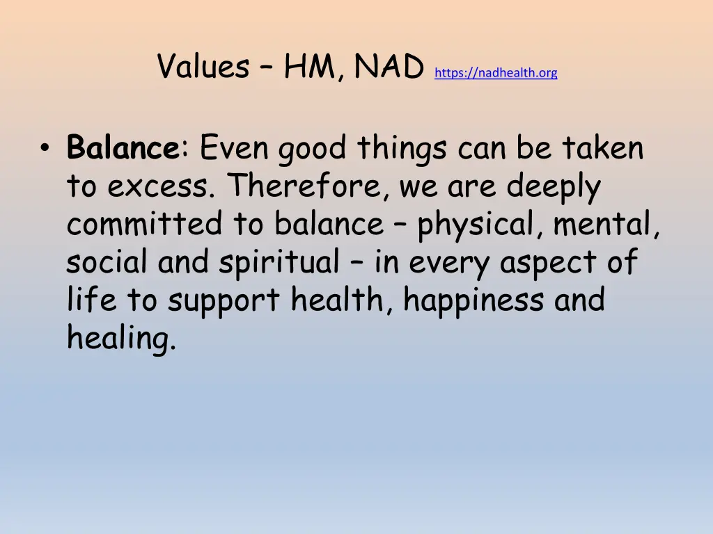 values hm nad https nadhealth org 2