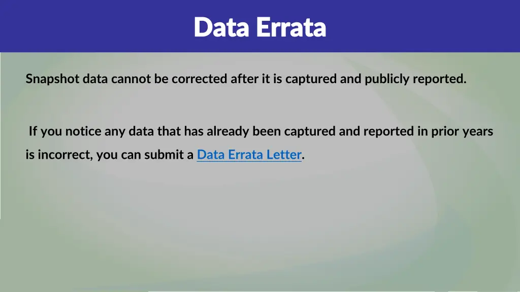 data errata data errata