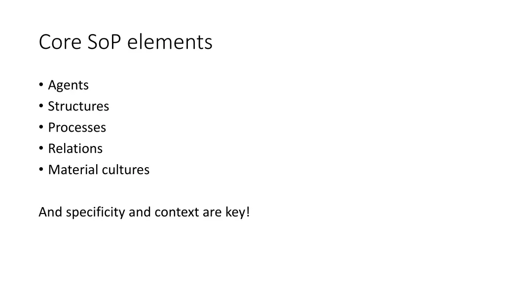 core sop elements