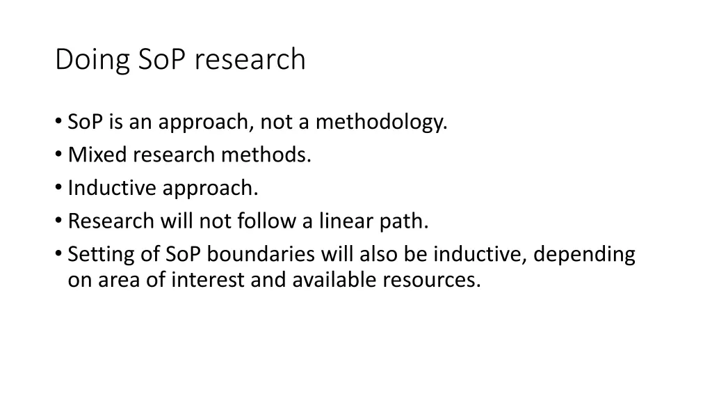 doing sop research