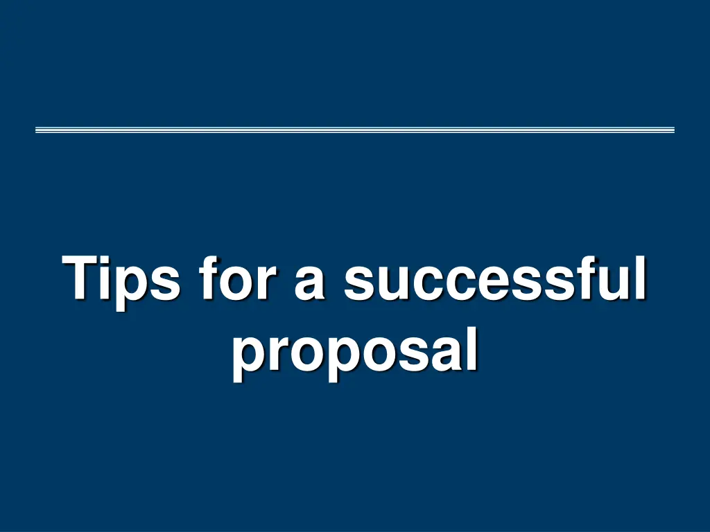 tips for a successful proposal
