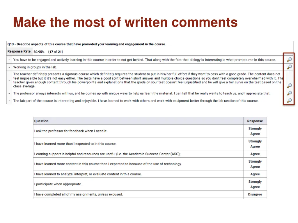 make the most of written comments
