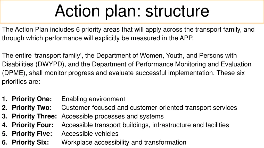 action plan structure